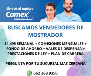 COMEX SOLICITA: VENDEDOR DE MOSTRADOR  - Anuncios  Clasificados de Hermosillo, Sonora.