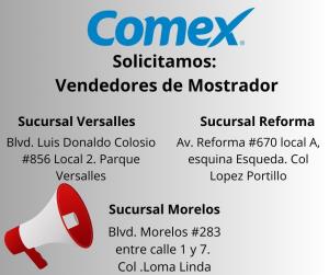 COMEX SOLICITA: VENDEDOR DE MOSTRADOR  - Anuncios  Clasificados de Hermosillo, Sonora.